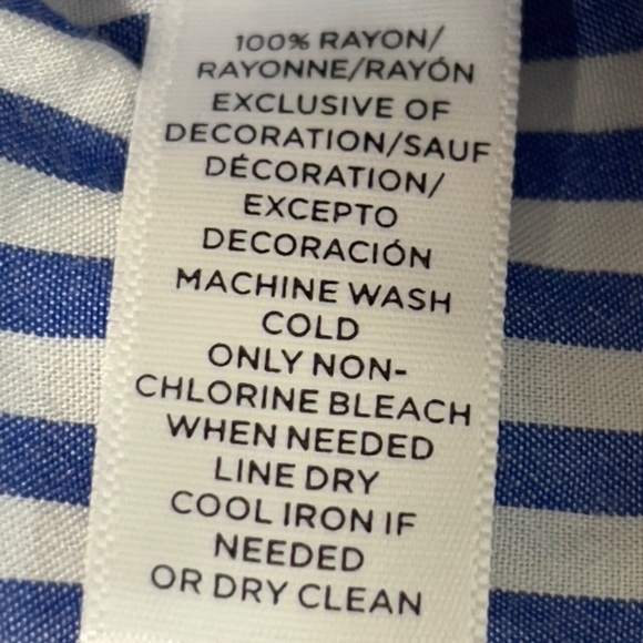 NWOT Ann Taylor Loft Striped Embroidered Bell Sleeve Top Size Small - Picture 8 of 11